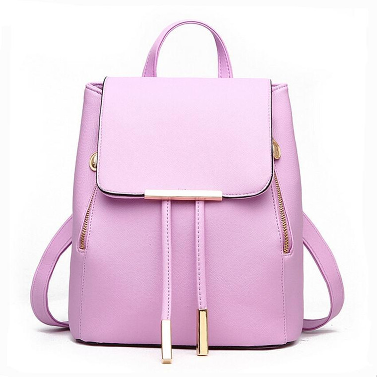 Women Backpack High Quality PU Leather Mochila Escolar School Bags For Teenagers Girls Leisure Backpacks Candy Color