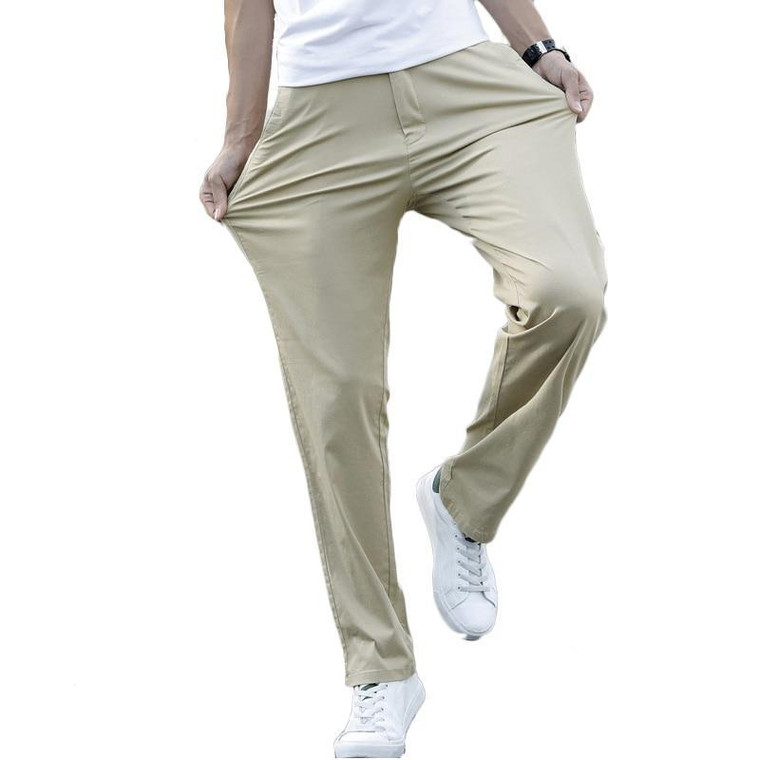Stretch Men's Casual Pants Men Spring Summer Plus Size Loose Business Work Trousers Simple Fashion Male Pants BM221