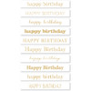 Memory Box  Happy Birthday Large Foil Greeting Tabs White 20/pkg