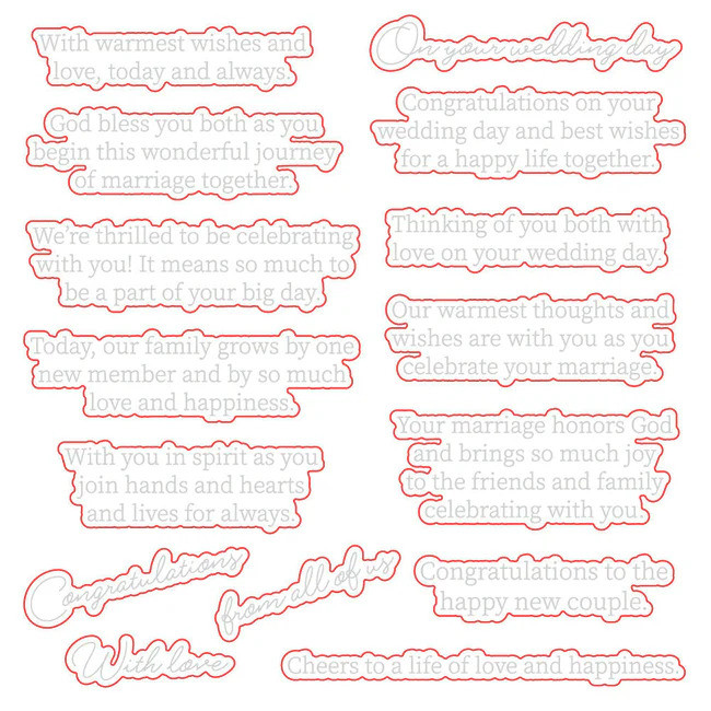 Honey Bee Inside Wedding Sentiments Die Set