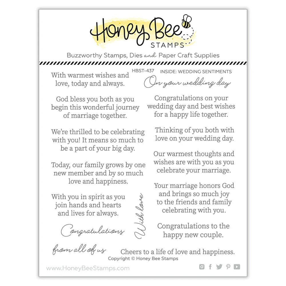 Honey Bee Inside Wedding Sentiments Stamp Set