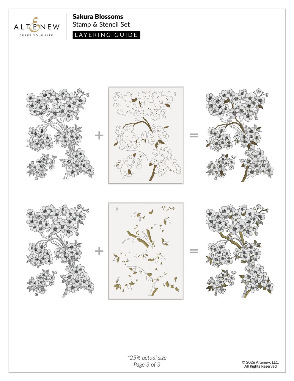 Altenew 3D Embossing Folder Sakura Blossoms