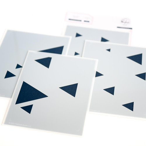 Pinkfresh Studio Overlapping Triangles Stencil Set