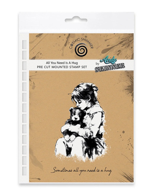 Andy Skinner All You Need is a Hug Rubber Stamp for Cosmic Shimmer