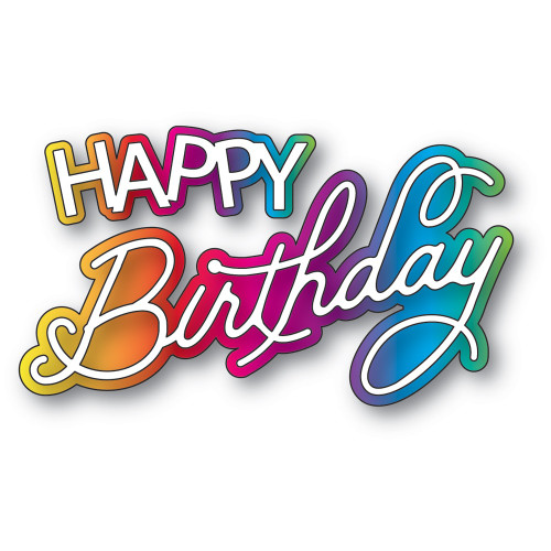 Memory Box Happy Birthday Celebration Script die Memory Box Happy Birthday Celebration Script die