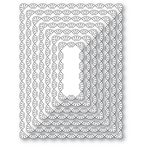 Memory Box Die Fan Stitch Scalloped Frames