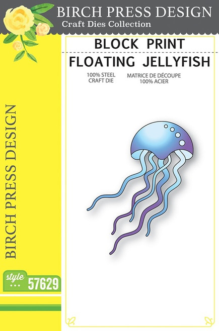 Birch Pres Die Block Print  Floating Jellyfish