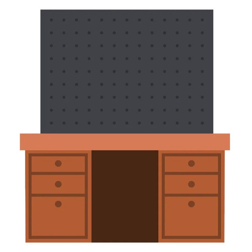 Pegboard and Desk