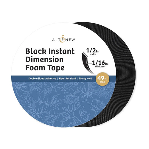 Altenew Black Instant Dimension Foam Tape 1/16" x 1/2" x 49.2 feet