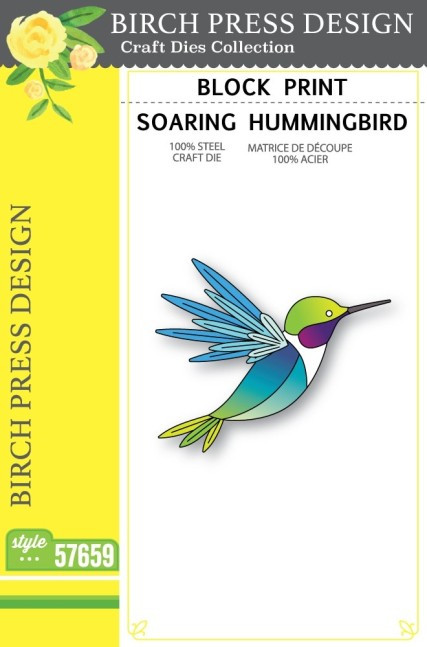 Birch Press Die Block Print Soaring Hummingbird