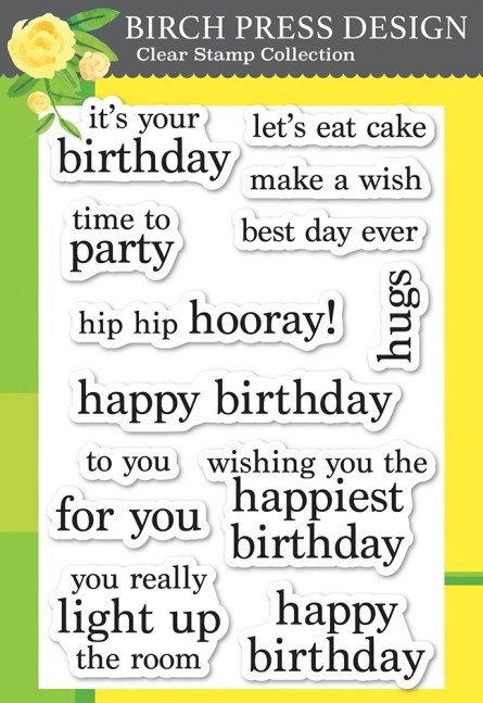 Birch Press Stamp Plain & Simple Birthday Greetings