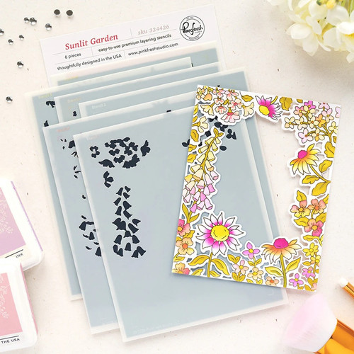 Pinkfresh Studio Sunlit Garden  Stencil
