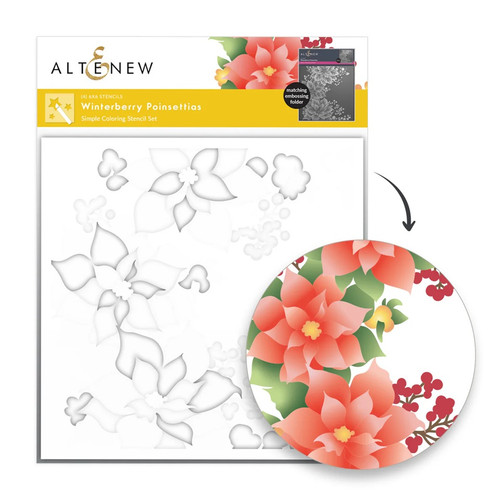 Altenew Winterberry Poinsettias Stencil Set