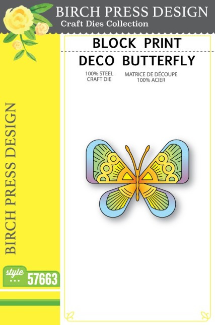 Birch Press Die Block Print Deco Butterfly
