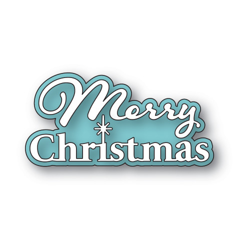 Poppy Stamps Die Merry Christmas Fluffy Script