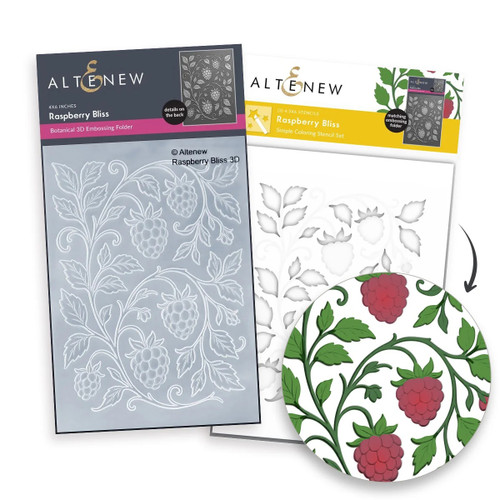 Altenew Raspberry Bliss Stencil & 3D Embossing Folder Bundle