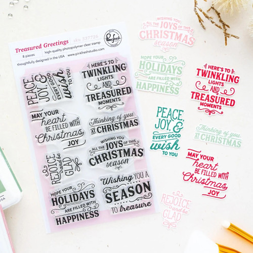 Pinkfresh Studio Treasured Greetings Stamp