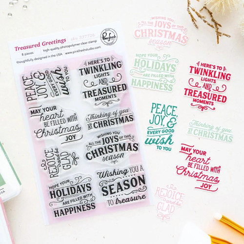 Pinkfresh Studio Treasured Greetings Stamp