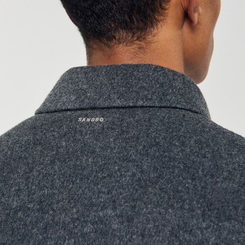 Double faced wool jacket Grey | Sandro Paris