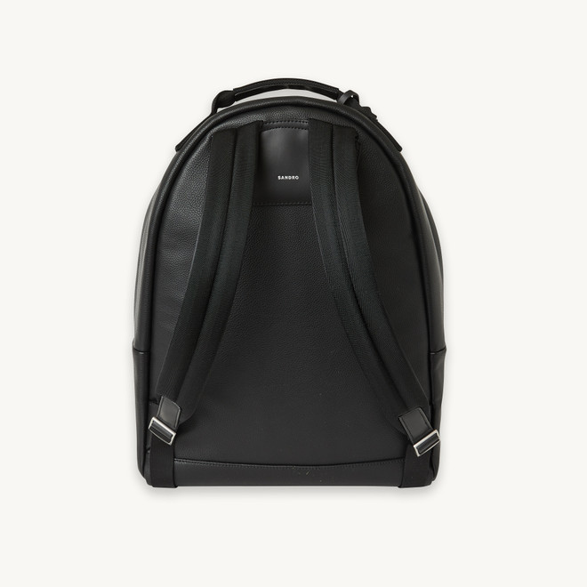 Coated canvas backpack - Black