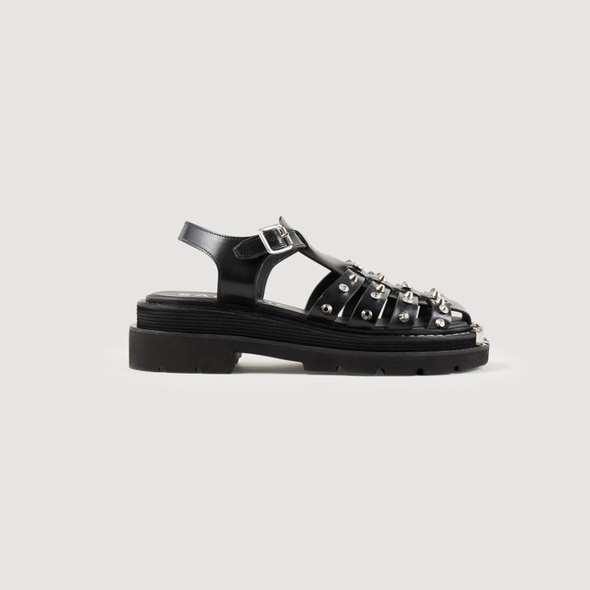 Olys studded leather sandals - Black
