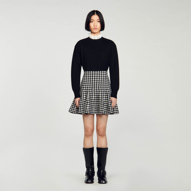 Houndstooth skirt - Black