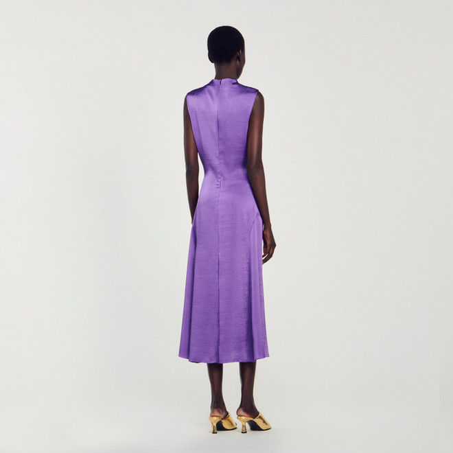 Ruched midi dress - Purple