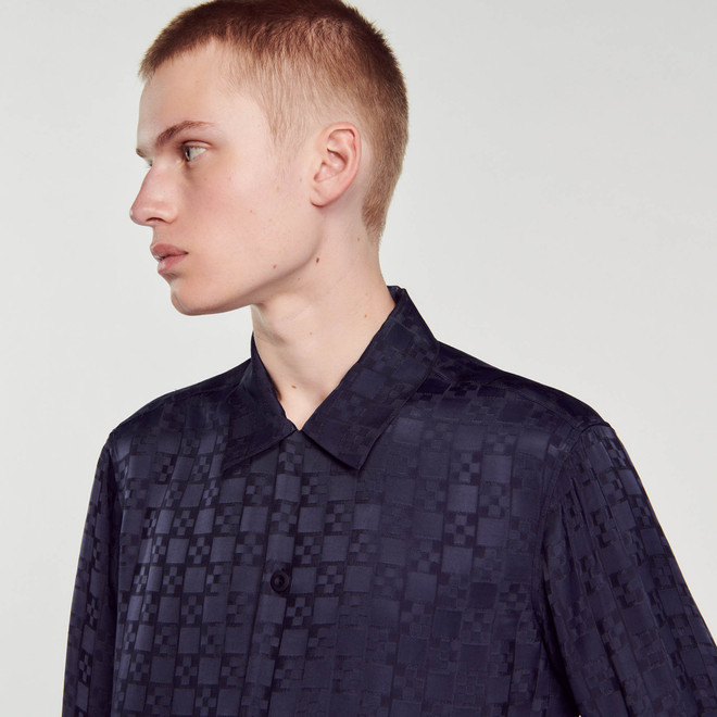 Square cross shirt - Navy