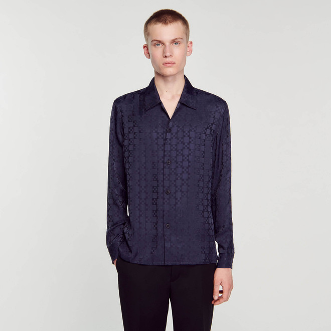 Square cross shirt - Navy