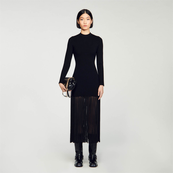 Knit maxi dress - Black