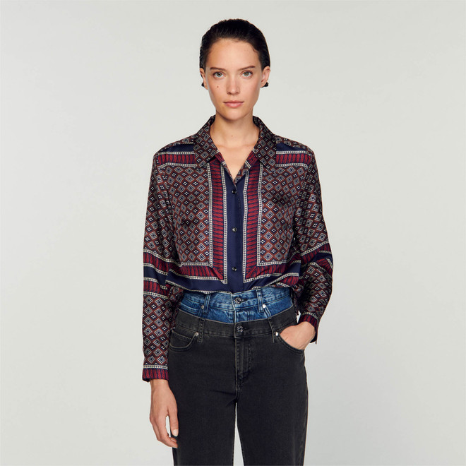 Patterned silk shirt - Red