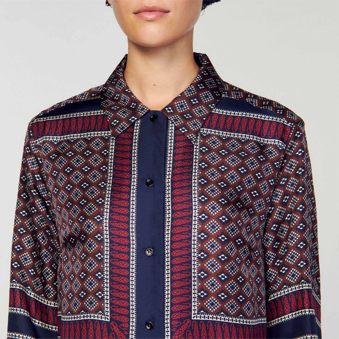 Patterned silk shirt - Red