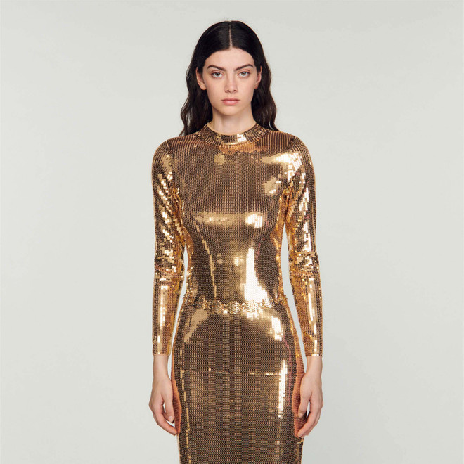 Gold sequined dress - Gold