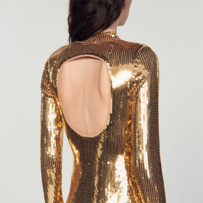 Gold sequined dress - Gold