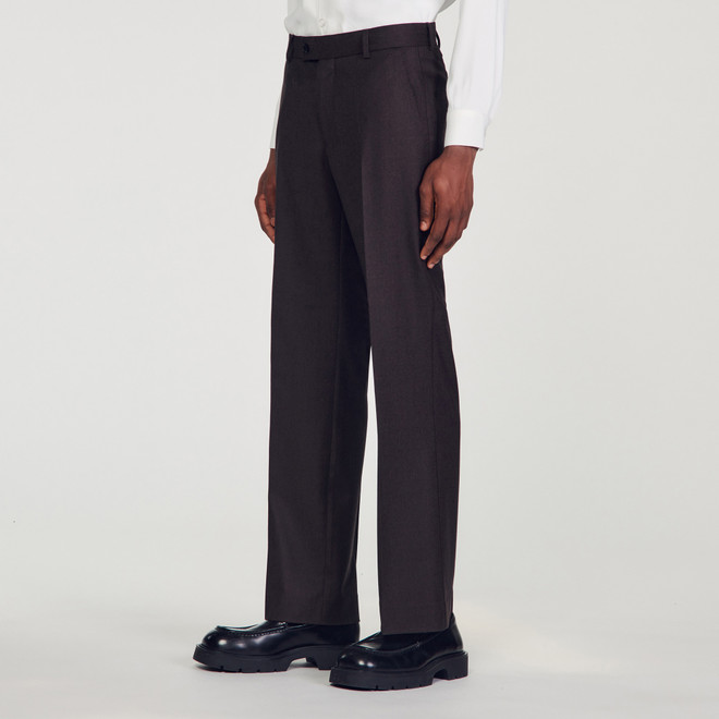Mode Flannel Suit Trousers - Brown