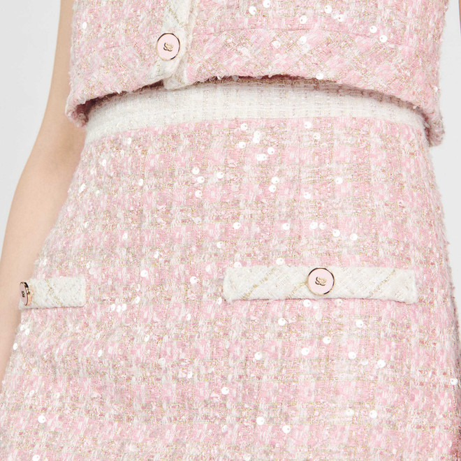 Sparkly tweed skirt - Pink