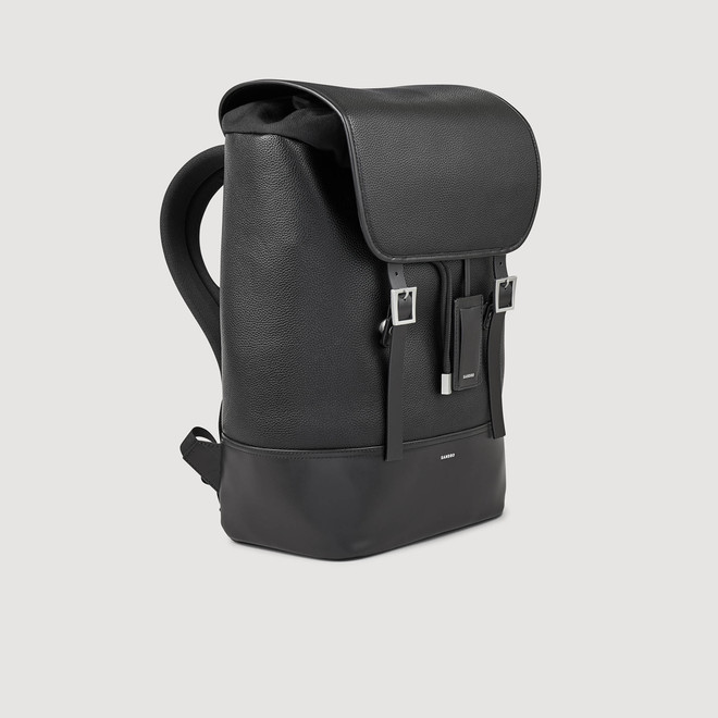 Canvas and leather backpack - Black