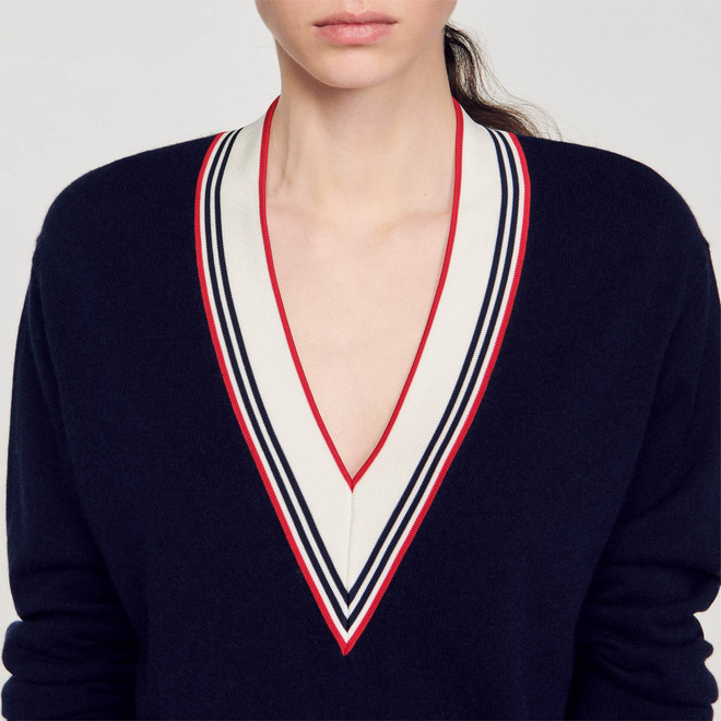Wool and cashmere jumper - Navy