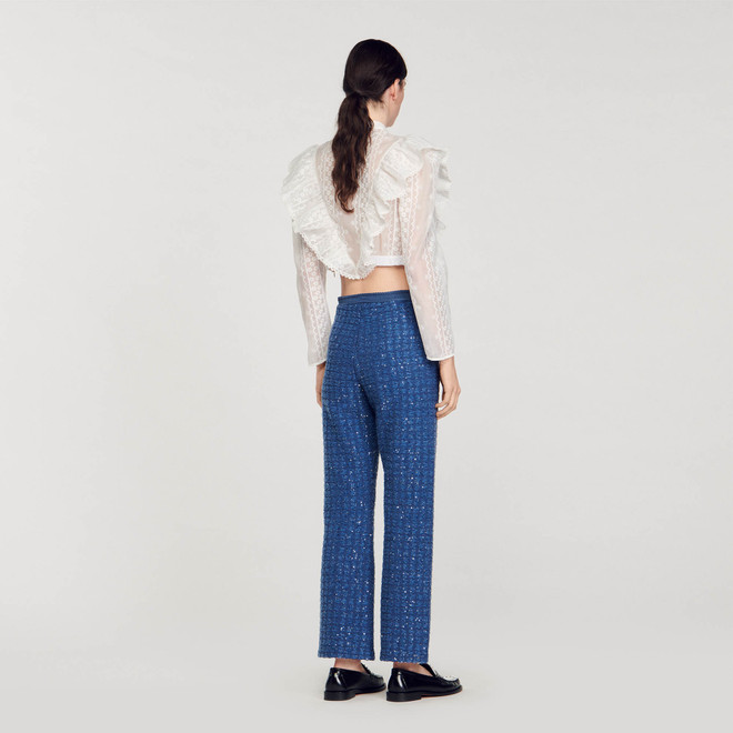 Decorative knit trousers - Blue