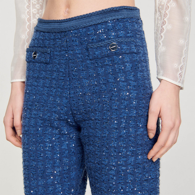 Decorative knit trousers - Blue