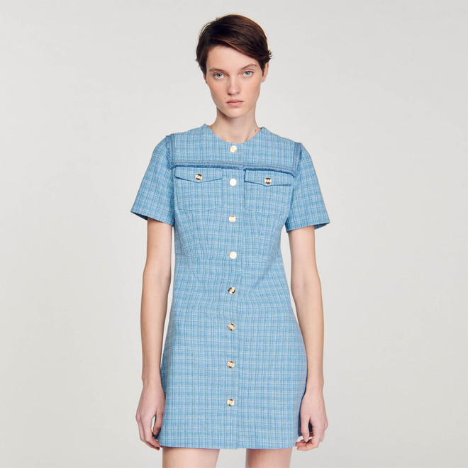 Tweed dress - Blue