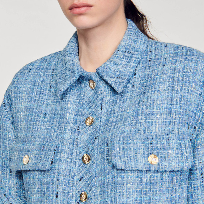 Short tweed jacket - Blue