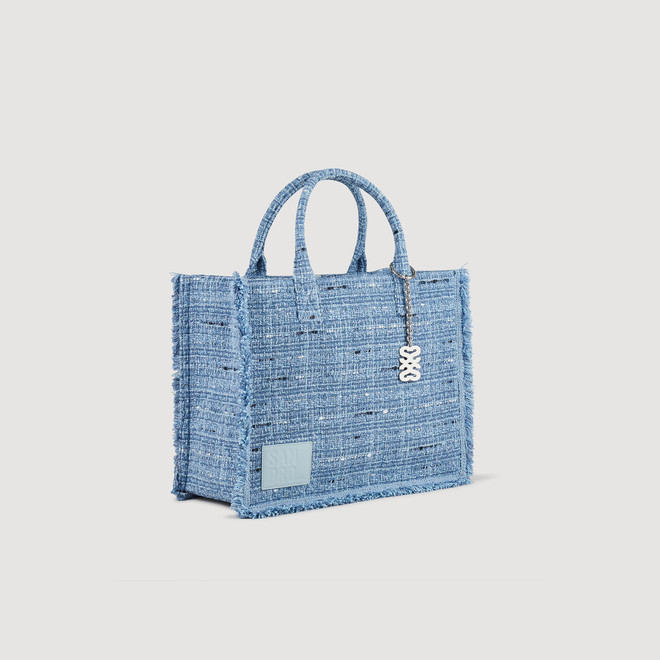 Kasbah large tweed tote bag - Blue