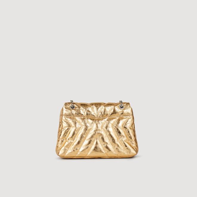 Quilted metallic leather bag - Gold