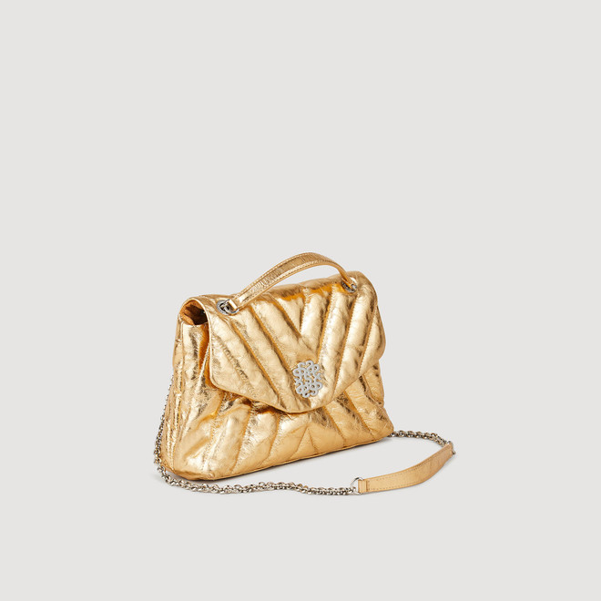 Quilted metallic leather bag - Gold