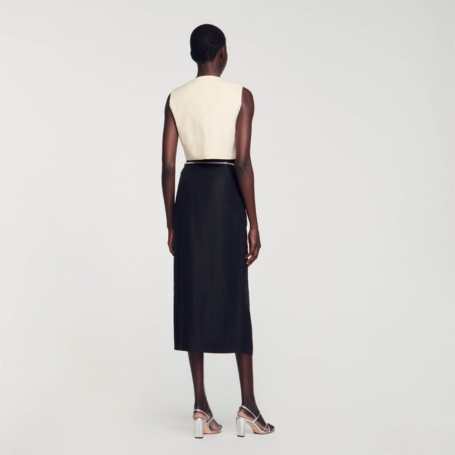 Skirt with side slit - Black