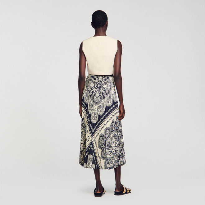 Bandana print maxi skirt - Beige