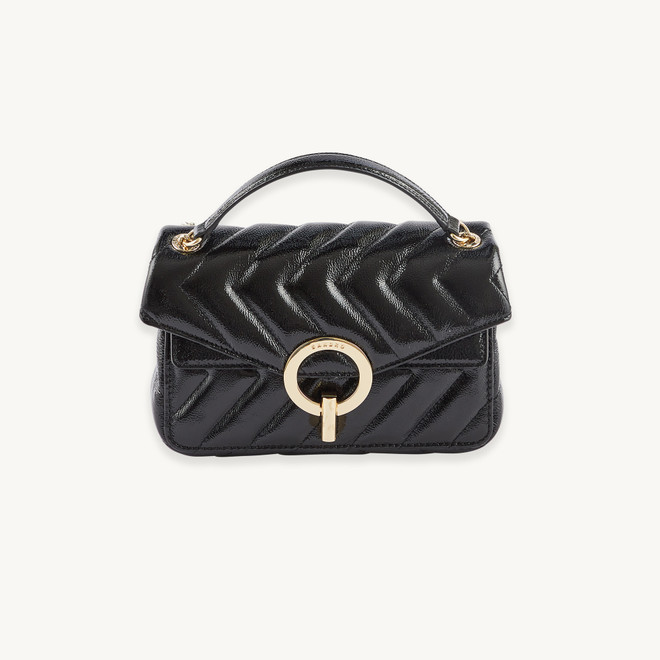 Small patent leather Yza bag - Black