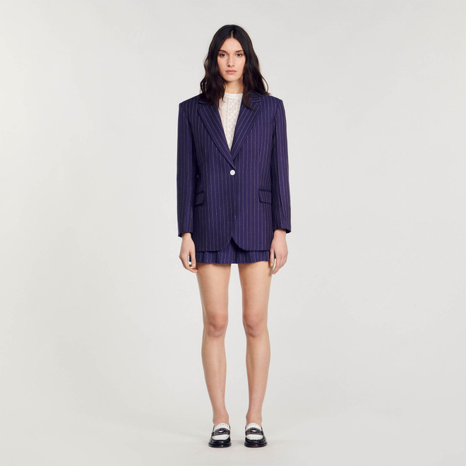 Stripy suit jacket - Navy