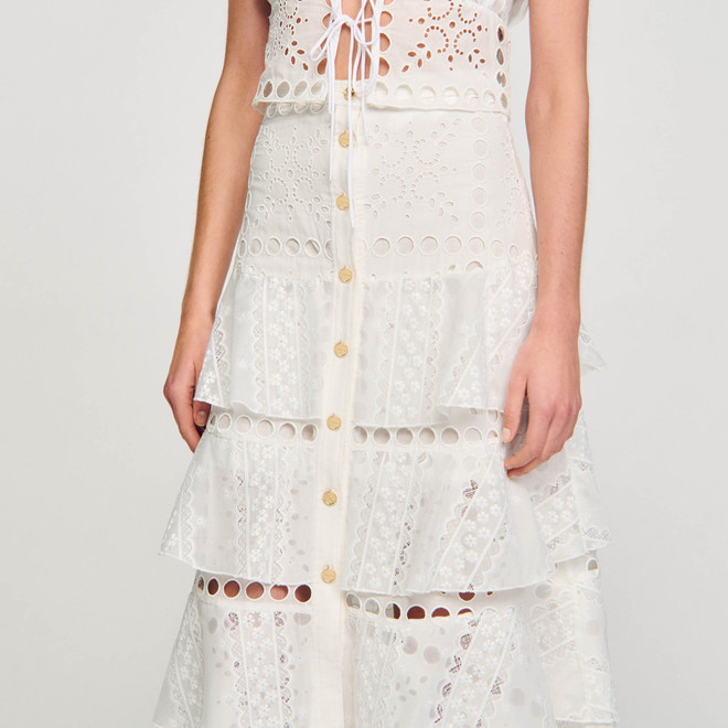 Broderie anglaise skirt - White